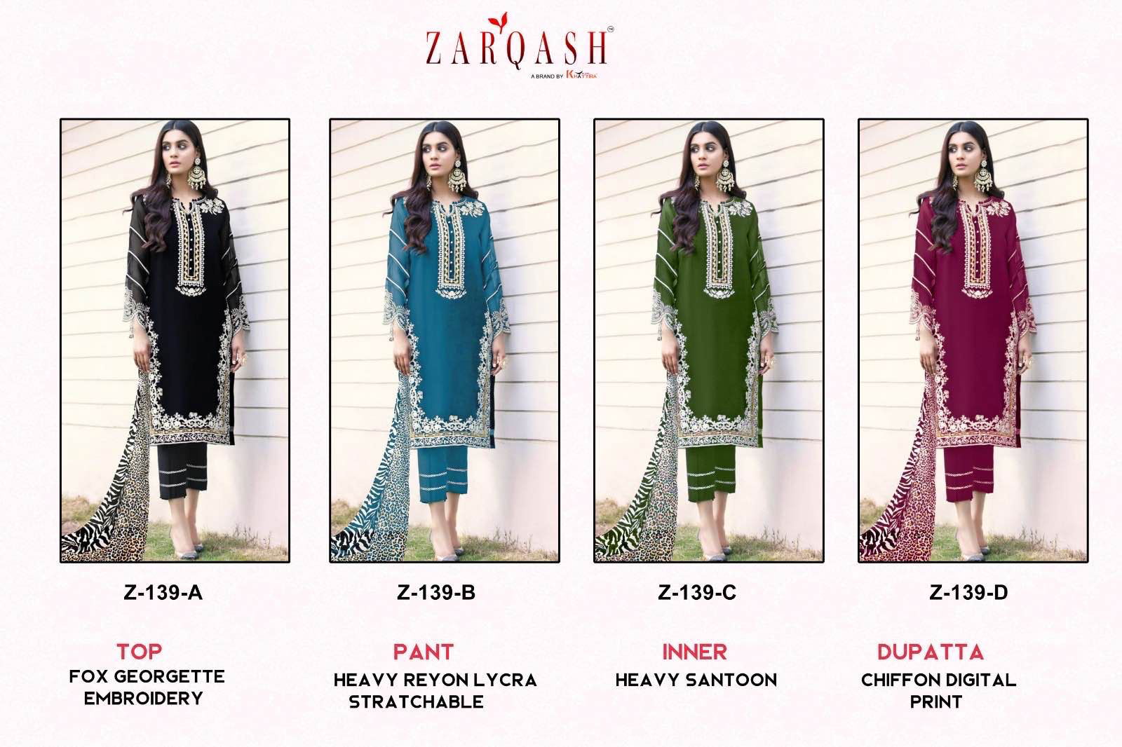 Z 139 By Zarqash Readymade Pakistani Suits Catalog
